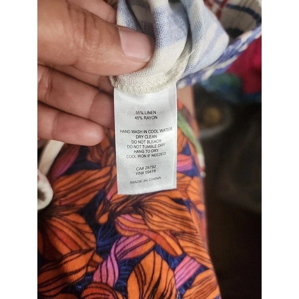 Rachel Zoe Women’s Tropical Print Lounge Pants Coconut Amazonia Drawstring Size - Picture 5 of 7